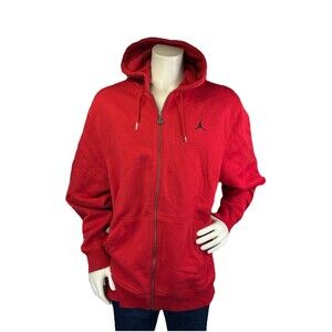 Nike Air Michael Jordan Hoodie Mens XL Red Hooded Sweater Fleece Lined